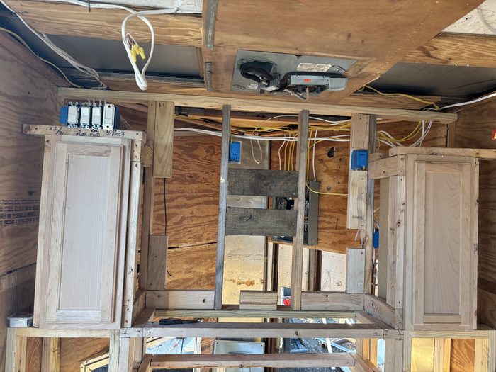 Electrical box rough-in during new construction framing by TK Electric