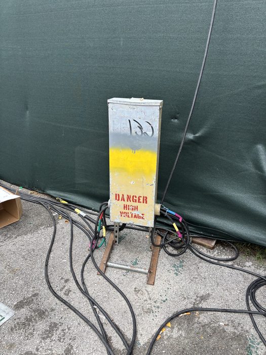 Temporary high-voltage power box set up by TK Electric